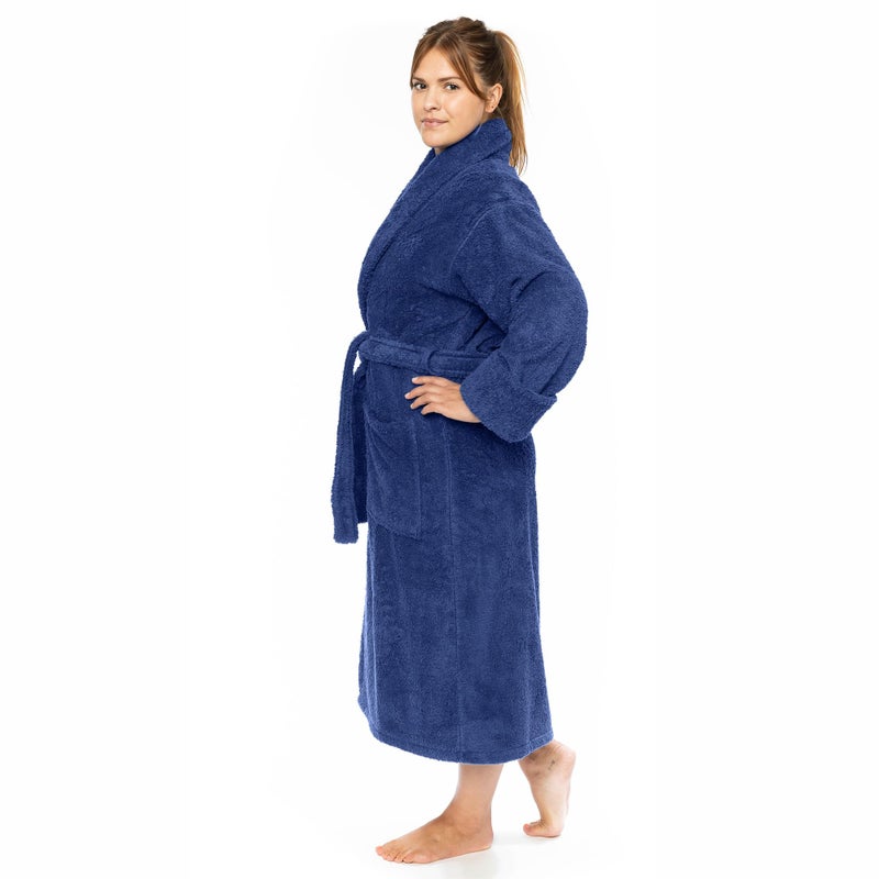Classic Turkish Towels منشفة تركية كلاسيكية CTT فاخرة 100% قطن تركي قماش تيري رداء حمام للنساء والرجال، رداء طويل ناعم وفاخر للجنسين - Image 2